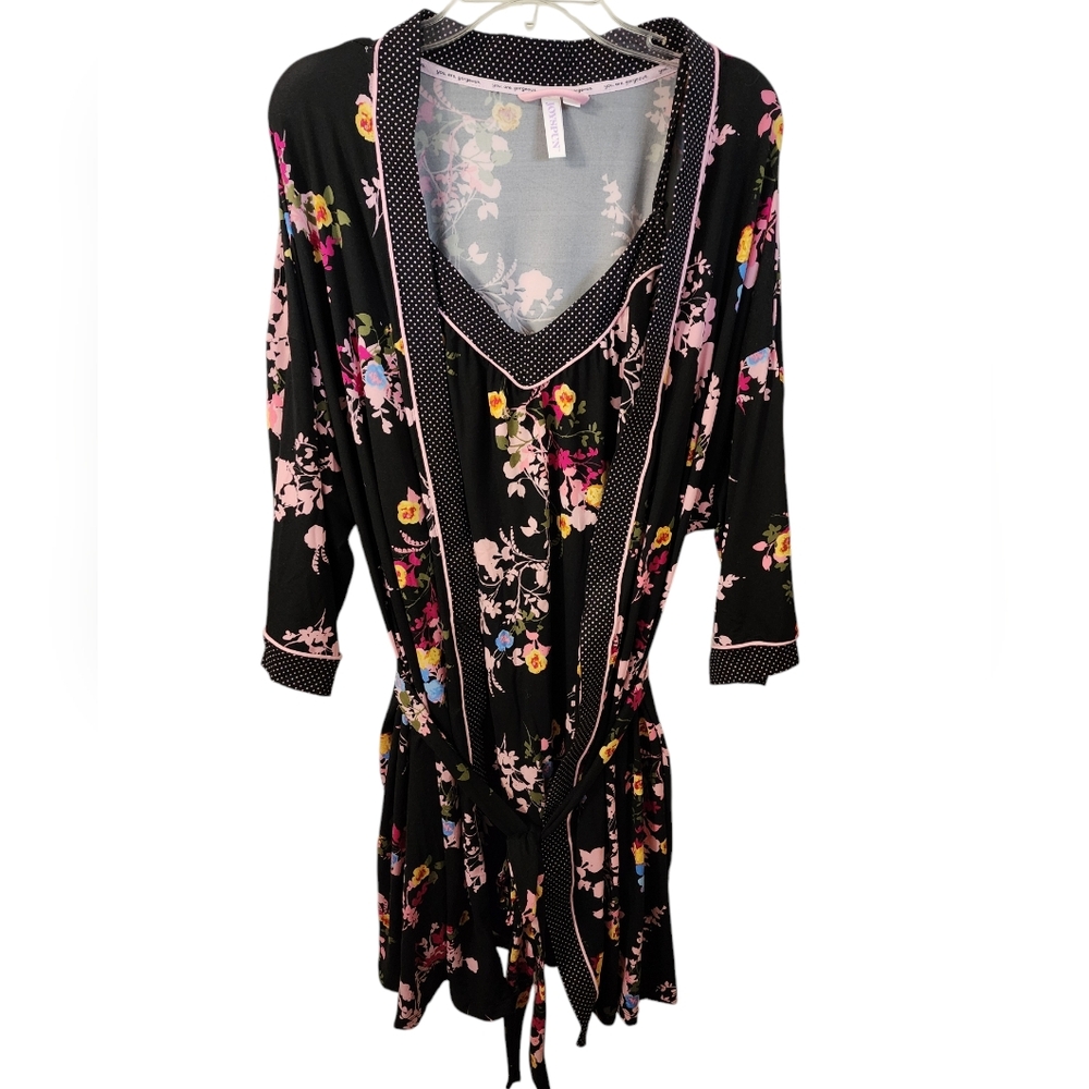 NWT Joyspun Floral Matching Night Gown & Robe Size XL